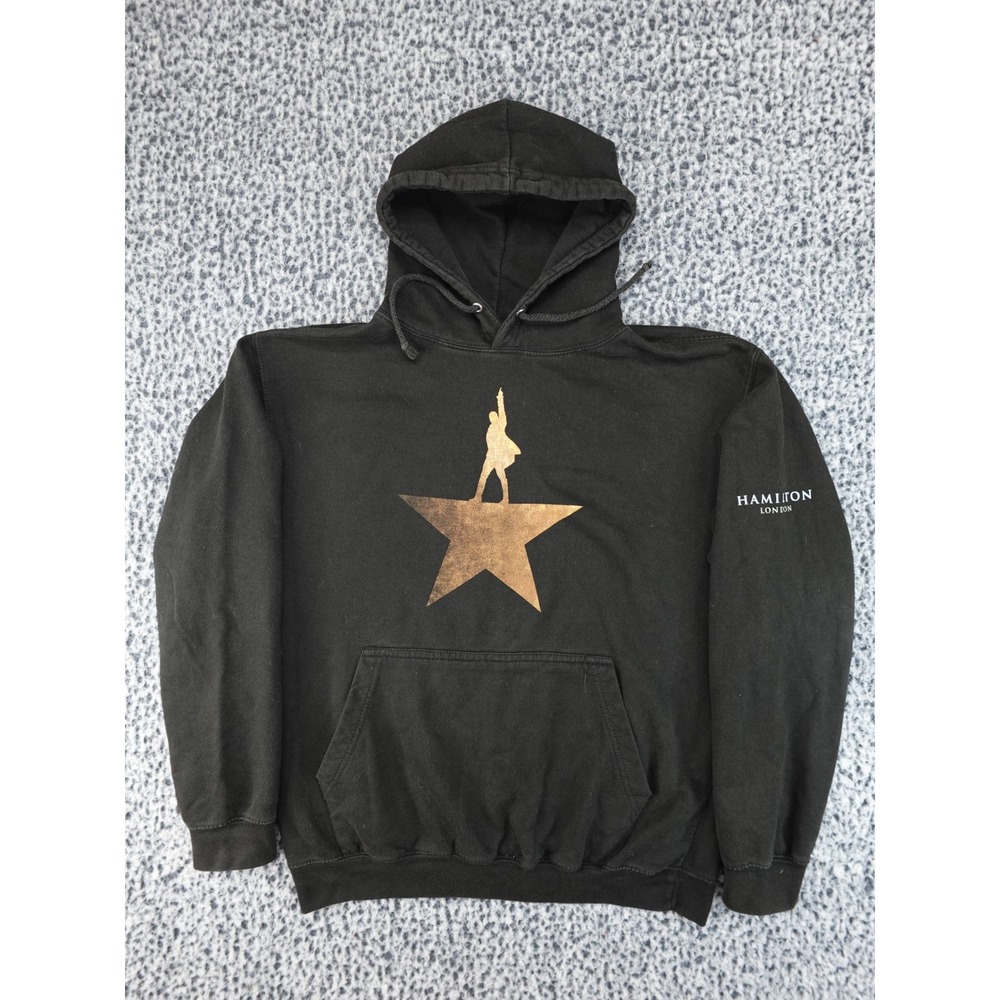 Hamilton Musical Hoodie Unisex Medium Black Good London Star Graphic Pullover